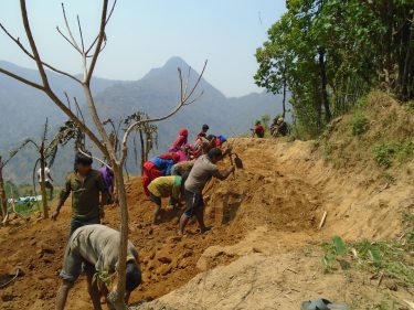 Dorre landbouwgrond in Nepal