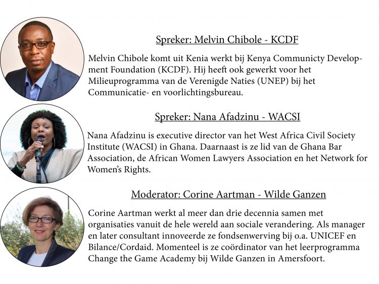 De sprekers op het webinar.